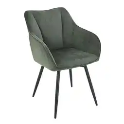 Netto Marken-Discount riess-ambiente Drehbarer Retro Stuhl AVIGNON grün Chenille schwarze Metallbeine Angebot