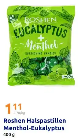 Action Roshen Halspastillen Menthol-Eukalyptus Angebot