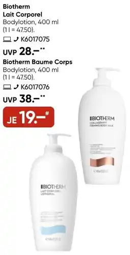 Galeria Biotherm Lait Corporel Bodylotion Angebot