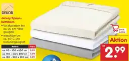 Netto Marken-Discount DEKOR Jersey Spannbettlaken Angebot