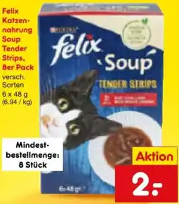 Netto Marken-Discount Felix Katzennahrung Soup Tender Strips, Ber Pack Angebot