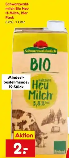 Netto Marken-Discount Schwarzwaldmilch Bio Heu H-Milch, 12er Pack Angebot