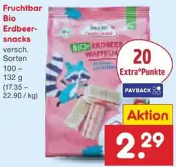 Netto Marken-Discount Fruchtbar Bio Erdbeersnacks Angebot