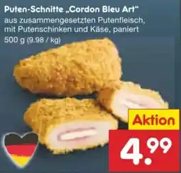 Netto Marken-Discount Puten-Schnitte „Cordon Bleu Art" Angebot