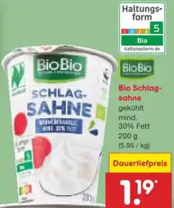 Netto Marken-Discount Bio Schlagsahne Angebot