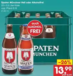 Netto Marken-Discount Spaten Münchner Hell oder Alkoholfrei Angebot