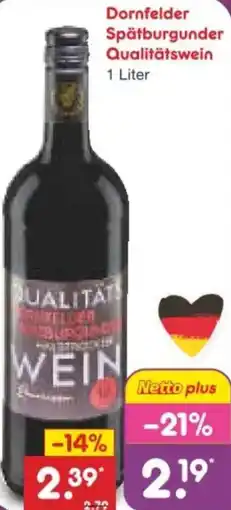 Netto Marken-Discount Dornfelder Spätburgunder Qualitätswein Angebot