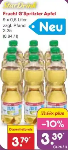 Netto Marken-Discount StarDrink Frucht G'Spritzter Apfel Angebot