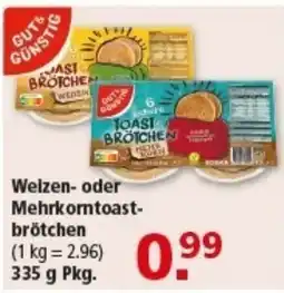 Multi Markt GUTS&GÜNSTIG Welzen- oder Mehrkorntoast- brötchen Angebot