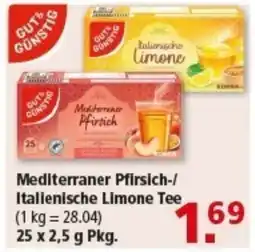 Multi Markt GUTS&GÜNSTIG Mediterraner Pfirsich-/ Italienische Limone Tee Angebot