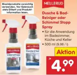 Netto Marken-Discount MELLERUD Dusche & Bad Reiniger oder Schimmel Stopp Spray Angebot