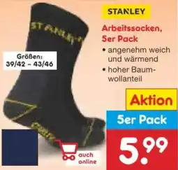 Netto Marken-Discount STANLEY Arbeitssocken, 5er Pack Angebot