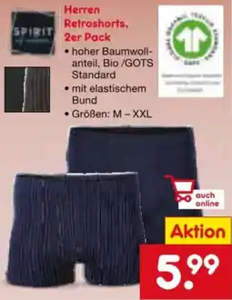 Netto Marken-Discount SPIRIT Herren Retroshorts, 2er Pack Angebot