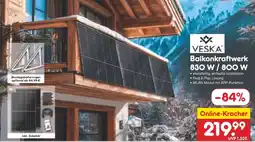 Netto Marken-Discount VESKA Balkonkraftwerk 830 W / 800 W Angebot
