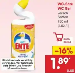 Netto Marken-Discount WC-Ente WC Gel Angebot