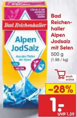Netto Marken-Discount Bad Reichenhaller Alpen Jodsalz mit Selen Angebot
