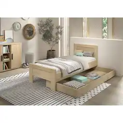 Netto Marken-Discount SAM Artikel-Set 2-tlg. best aus, Einzelbett, Bettschublade, Ausf. Eiche Melamin Dekor Angebot