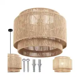 Netto Marken-Discount tectake Pendelleuchte, Boho-Stil, Wickeltechnik, 40 W, Stahlgestell, 46 x 32 cm Angebot