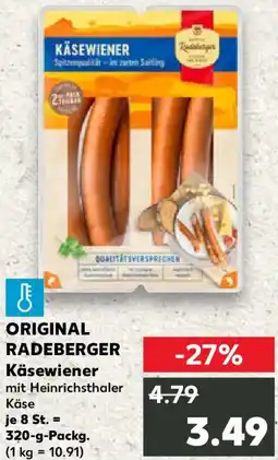 Kaufland ORIGINAL RADEBERGER Käsewiener Angebot
