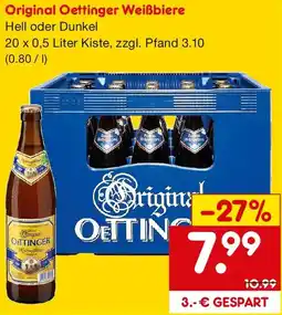 Netto Getränke Discount Original Oettinger Weißbiere Angebot