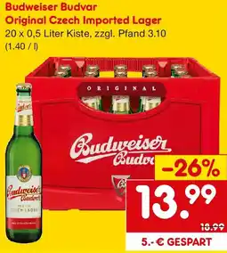 Netto Getränke Discount Budweiser Budvar Original Czech Imported Lager Angebot