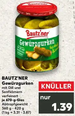 Kaufland BAUTZ'NER Gewürzgurken Angebot