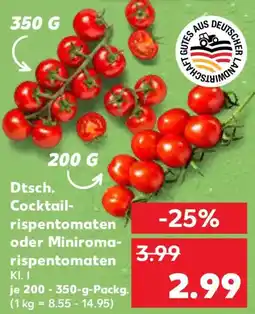 Kaufland Dtsch. Cocktailrispentomaten oder Miniromarispentomaten Angebot