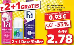 Kaufland FA Deo-Roll-on oder Spray Angebot