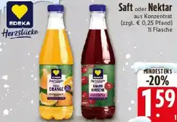 E-Center EDEKA Herzstücke Saft oder Nektar Angebot