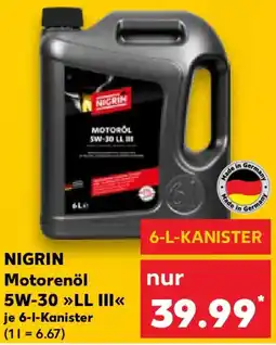 Kaufland NIGRIN Motorenöl 5W-30 ,,LL III" Angebot