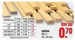 B1 Discount Baumarkt Latten GKL 2, 24 x 48 mm Angebot