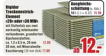 Rigips Rigidur Trockenestrich- Element "20" o. "30MW"