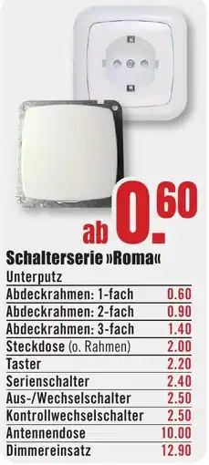 B1 Discount Baumarkt Schalterserie >>Roma<< Unterputz Angebot
