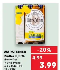 Kaufland Warsteiner radler 0,0 % alkoholfrei Angebot