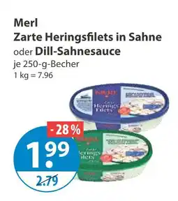 V Markt Merl zarte heringsfilets in sahne Angebot