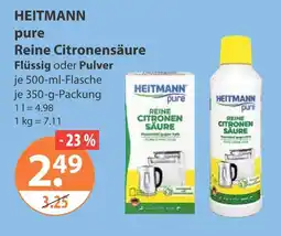 V Markt Heitmann pure reine citronensäure flüssig Angebot