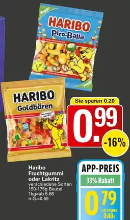 WEZ Haribo Fruchtgummi oder Lakritz Angebot