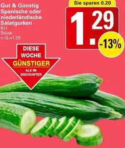 WEZ Gut & Günstig Spanische oder niederländische Salatgurken Angebot