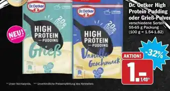 Hit Dr Oetker High Protein Pudding Oder Grieß-pulver Angebot