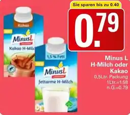 WEZ Minus L H-Milch oder Kakao Angebot