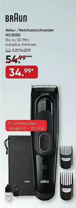 Galeria Braun Akku- Oder Netzhaarschneider Hc5050 Angebot