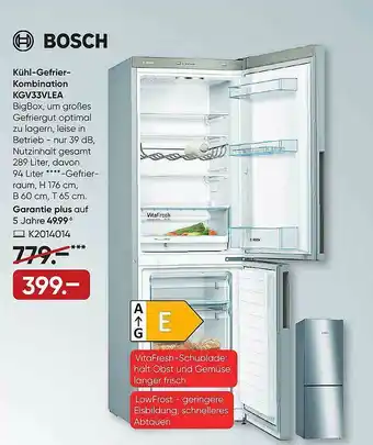 Galeria Bosch Kühl-gefrier-kombination Kgv33vlea Angebot