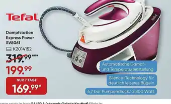 Galeria Tefal Dampfstation Express Power Sv8061 Angebot