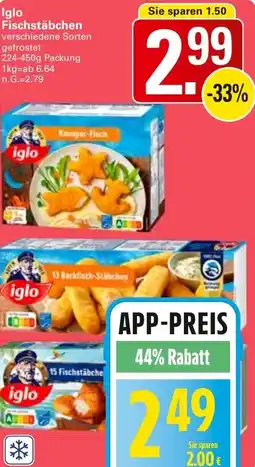 WEZ Iglo Fischstäbchen Angebot