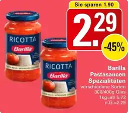 WEZ Barilla Pastasaucen Spezialitäten Angebot