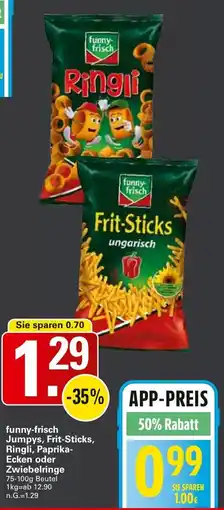 WEZ funny-frisch Jumpys, Frit-Sticks, Ringli, Paprika Ecken oder Zwiebelringe Angebot