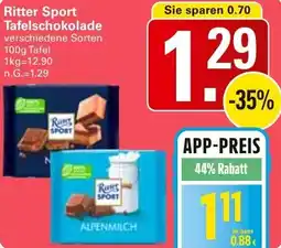 WEZ Ritter Sport Tafelschokolade Angebot