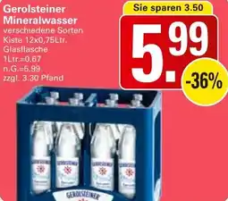 WEZ Gerolsteiner Mineralwasser Angebot