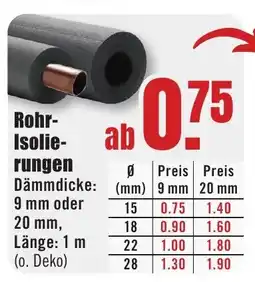 B1 Discount Baumarkt Rohr- Isolie- rungen Angebot