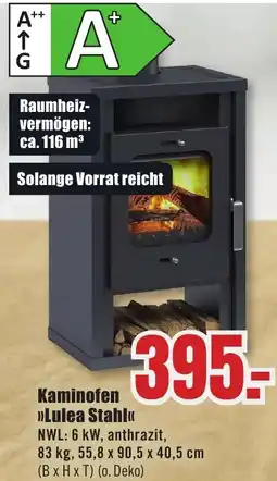 B1 Discount Baumarkt Kaminofen >>Lulea Stahl<< Angebot